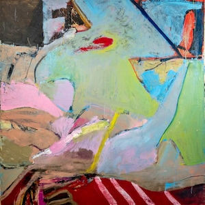 Uma Dama e um Mapa Rodoviário de Bernice Bing – Impressão de Arte Feminista Abstrata, Decoração de Parede Expressionista Vintage