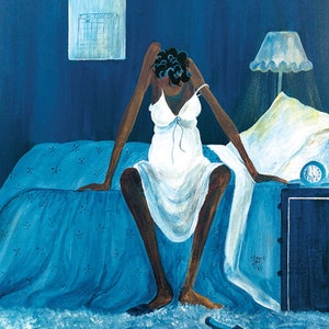 Blue Monday by Annie Lee – Giclée Art Print – African American Wall Art – Premium Fine Art Print