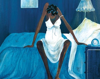 Blue Monday Giclée Art Print by Annie Lee - African American Wall Art