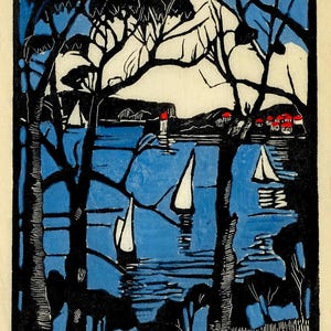 Margaret Preston &#39;Sydney Heads&#39; Art Print: Vibrant Australian Landscape