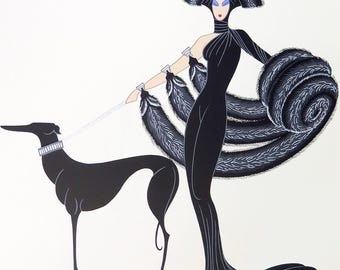 Authentic Vintage ERTE Art Deco Print Ebony and White Fashion Book