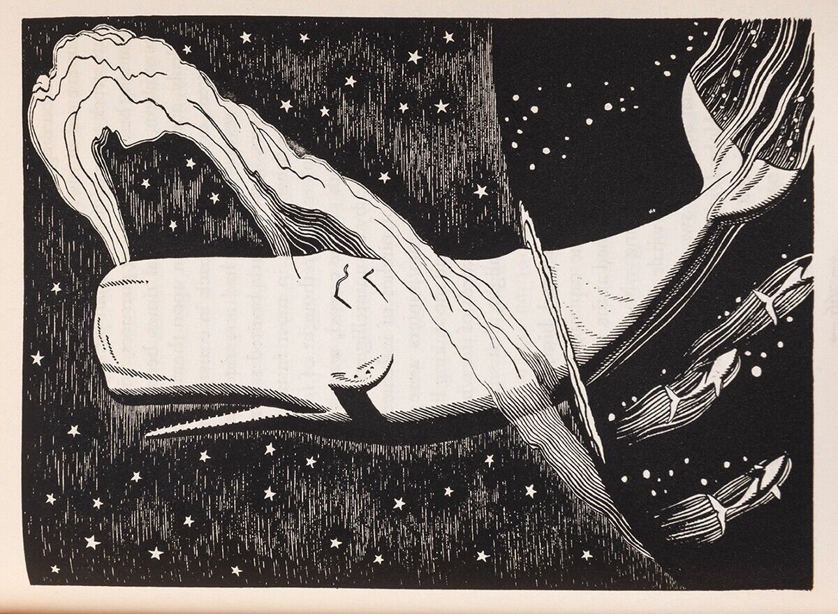 白鯨、あるいは鯨 – ロックウェル・ケント | 壮大な文学的挿絵版画