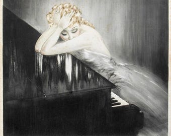 ルイ・イカール作「ユリ」 – ヴィンテージ・アールデコ・エッチング