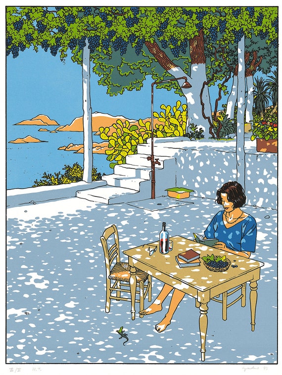 Summer by Vittorio Giardino – Colorful European Landscape Print