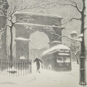 Arco de Washington, Nueva York, de Ellison Hoover: Impresión artística de paisaje urbano vintage / Póster giclée / Decoración clásica de pared neoyorquina sin marco