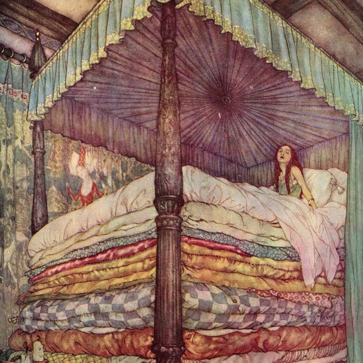 The Princess and the Pea By Edmund Dulac Quality Print - Frame Me