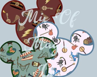 Mickey Head Patterned Stickers