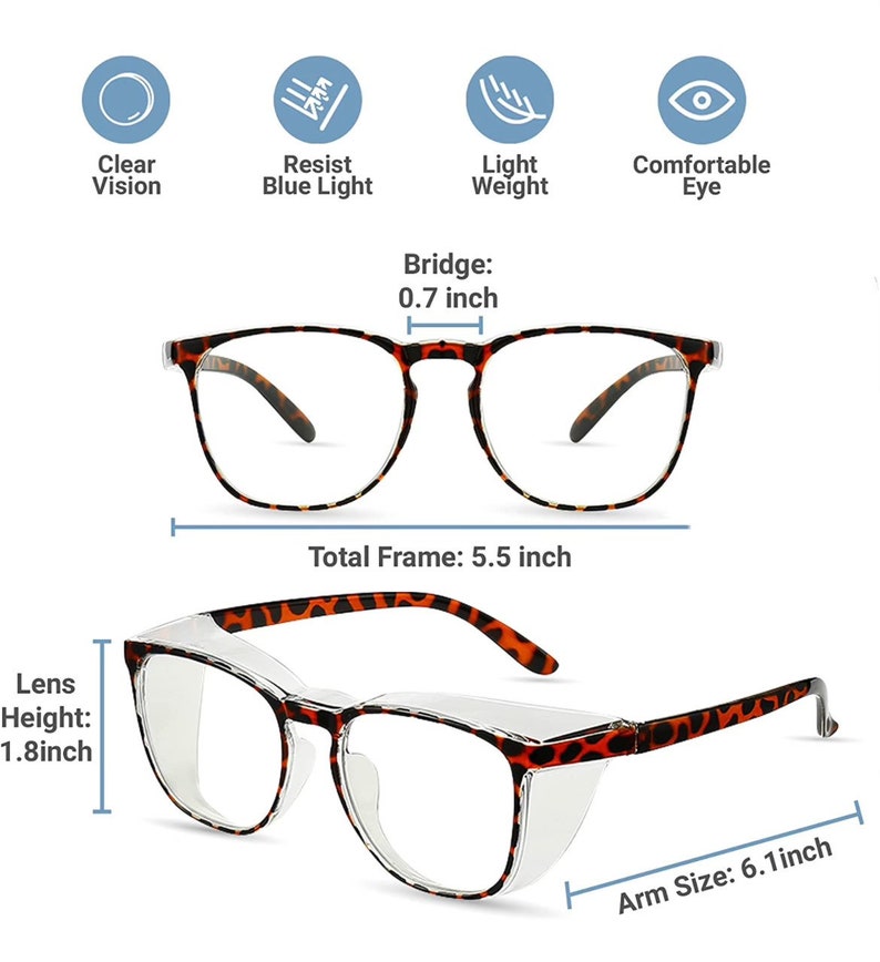 Safety Goggles for Nursescheetah Print ,gray & Black Blue Light