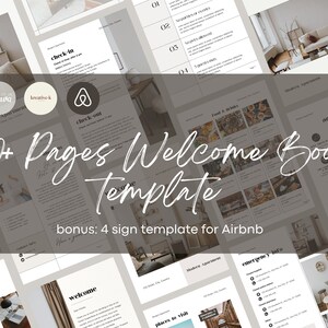 20 + Welcome Book Guest Book Template for Airbnb host Bonus 4 Sign Template