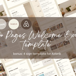 20 + Welcome Book Guest Book Template for Airbnb host Bonus 4 Sign Template