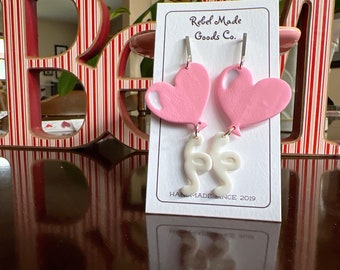 Heart Balloon Valentine Earring