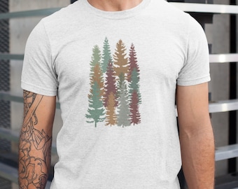 Forest trees Short-Sleeve Unisex T-Shirt, Forest Tee, Trees, Outdoors Shirt, Hiking Shirt, Outdoors tee, Camping gift, Nature T-shirt