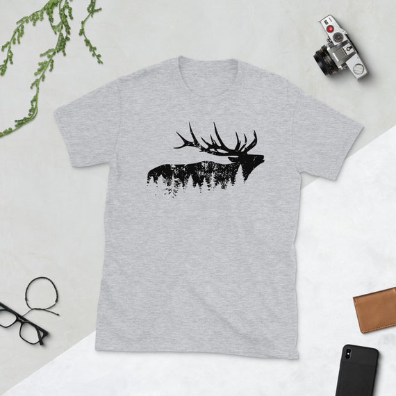 Elk print button down shirt cheap