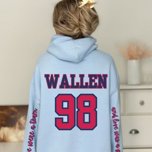 Maglietta Baseball Morgan Wallen 98 Stampa 3D Unisex, Taglie S-5XL, Nera