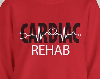 Bluza z nadrukiem "Cardia Rehab Physical Therapy" | Bluza z okrągłym dekoltem "Heart Care"