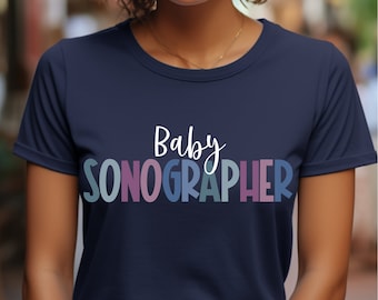 Baby Sonographer Cotton Tee, Baby Ultrasound Tee, OBGYN Sonographer Tee, Prenatal Sonographer Tee, Personalization Available on this Tee