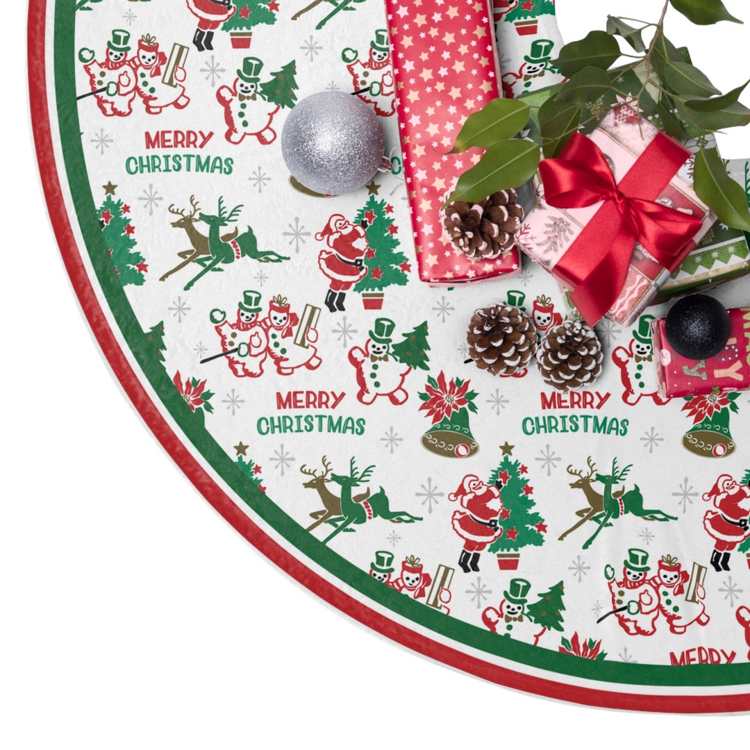 Nostalgic Snowmen Christmas Tree Skirt Nostalgic Images Tree Etsy