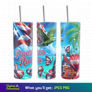 Puerto Rico Glitter Tumbler, 20oz Tumbler Wrap, Puerto Rico Tumbler Wrap, Boricua Tumbler Wrap, Puerto Rican Tumbler, Puerto Rico Flag