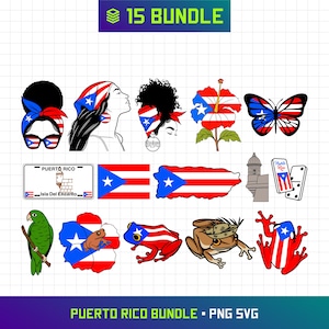 Puerto Rico Svg Bundle, Puerto Rico Svg, Boricua Svg, Puerto Rican, Puerto Rico Clipart, Boricua Png, Puerto Rico Flag, Coqui Frog, Cut File