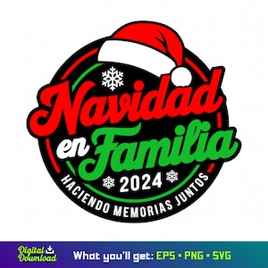 Navidad En Familia 2024 Svg、Haciendo Memorias Juntos、クリスマス T シャツ デザイン、クリスマス ファミリー T シャツ、カット ファイル、昇華デザイン