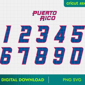 Puerto Rico Baseball Team, Puerto Rico Baseball Numbers, Puerto Rico Baseball Numbers SVG, Puerto Rico SVG, Team Rubio Svg, PR Players,