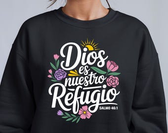 Dios Es Nuestro Refugio SVG: Spanish Christian Quote (Digital Download)