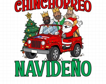 Puerto Rico Christmas Png | Chinchorreo Png | Boricua Christmas Design | Puerto Rican Christmas Tshirt | Santa Claus Png | Three Kings Png