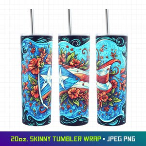Puerto Rico Flag Tumbler, Puerto Rico Tumbler, Boricua Tumbler, 20oz Tumbler Wrap, Puerto Rican, Puerto Rico Design, Puerto Rico Png