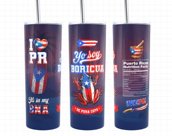 Yo Soy Boricua Tumbler Wrap, Puerto Rico Tumbler Wrap, 20oz Tumbler Wrap, Puerto Rico, Puerto Rico Flag, Puerto Rico Design, Puerto Rico Cup