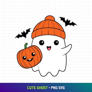 Cute Ghost Svg, Halloween Svg, Cute Ghost Png, Halloween Png, Bougie Ghost, Cute Ghost Shirt, Halloween Ghost, Ghost With Beanie, Cut File