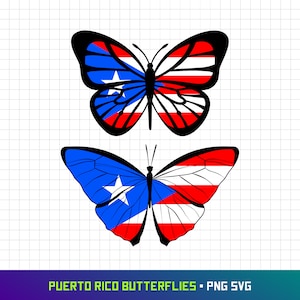 Puerto Rico Butterfly, Puerto Rico Svg, Puerto Rico Png, Puerto Rico Flag, Boricua Design, Puerto Rican, Png For Sublimation, Svg Cut File