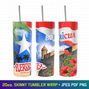 Puerto Rico, Puerto Rico Tumbler, Puerto Rico Png, Puerto Rico Flag, 20oz Tumbler Wrap, Boricua, Puerto Rico Design, Png For Sublimation