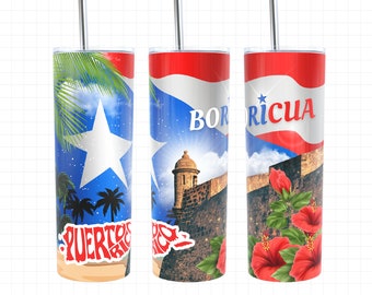 Puerto Rico, Puerto Rico Tumbler, Puerto Rico Png, Puerto Rico Flag, 20oz Tumbler Wrap, Boricua, Puerto Rico Design, Png For Sublimation