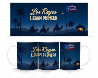 Puerto Rico Three Kings Mug Wrap, Reyes Magos, Spanish Christmas Gift, Navidad Boricua, 11oz Mug Wrap, Epiphany Celebration