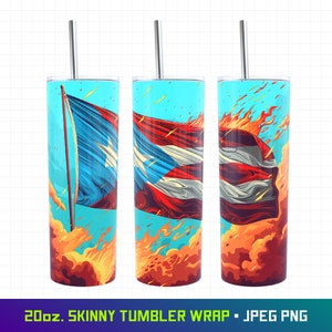 Puerto Rico Tumbler, Puerto Rico Flag Tumbler, Puerto Rican Pride Tumbler, 20oz Skinny Tumbler Wrap, Puerto Rican, Boricua, Puerto Rico Png