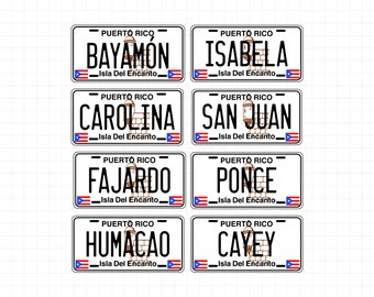 Puerto Rico SVG, Tablilla Puerto Rico, Pueblos Puerto Rico, Puerto Rico PNG, Puerto Rico Bundle, Puerto Rico License Plate, San Juan