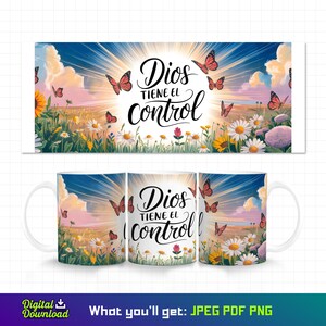 Dios Tiene El Control Kubek, 11oz Kubek Wrap, Semana Santa, Kubek Chrześcijański, Cytat Chrześcijański, Kubek Religijny, Projekt Chrześcijański, Projekt Wiary, Bóg