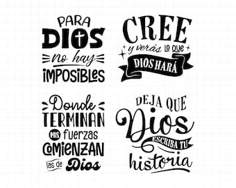 Christian Phrases Svg, Christian Phrases Bundle, Religious Phrases, Holy Week, Spanish Phrases, Christian Bundle, Cut File