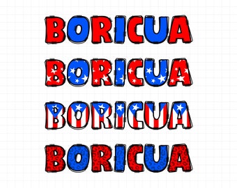 Letras Boricua Doodle: Pacote SVG PNG de Porto Rico