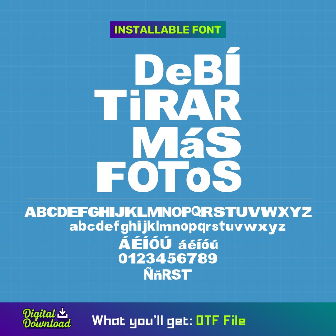 DTMF Font, Tipografia DTMF, Debi Tirar Mas Fotos Font, Puerto Rico Font