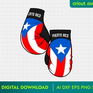Puerto Rico SVG, Puerto Rico PNG, Guantes de boxeo de Puerto Rico, Bandera de Puerto Rico, Diseño Boricua, Boricua Svg Png, Boxeo, Archivo recortado, Cricut