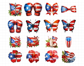 Pacote de clipart de Porto Rico, Porto Rico, Bandeira de Porto Rico, Porto Rico Png, Design de Porto Rico, Boricua, Porto Rico