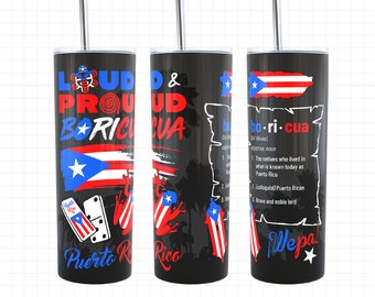 Boricua Tumbler Wrap, Puerto Rico Tumbler Wrap, 20oz Tumbler Wrap, 20oz Skinny Tumbler, Puerto Rico Png, Boricua Designs, Sublimation Png