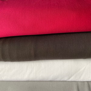 Lightweight Jersey Knit Fabric in Five Colors, Italian fabric by yard, Price is for one yard.