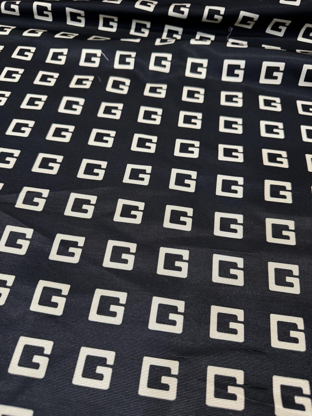 Repp Cloth Black Repp Fabric With White Letters: Luxury Italian Designer Textile ...