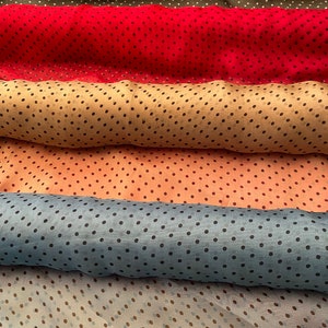 Polka Dots Chiffon in four colors, Luxury Italian Fabric by Yard.