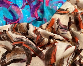 Silk Jacquard Fabric with Gold Strokes - Luxury Italian Fabric by Yard
