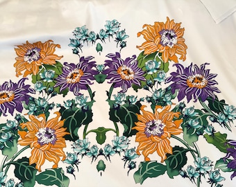 Floral Cotton Elastane Fabric Panel: Luxury Italian Design