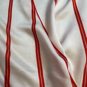 Satin Face Striped Viscose Fabrics, Luxury Italian Fabrics by Yard.