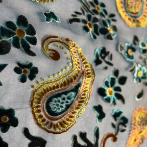 Devore  Fabric in Green, Luxury Italian Fabric by Yard.